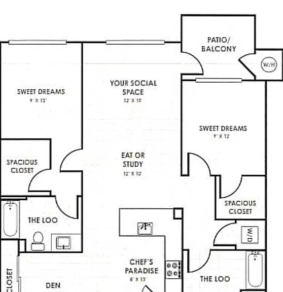 Two Bedroom A Floorplan Diagram