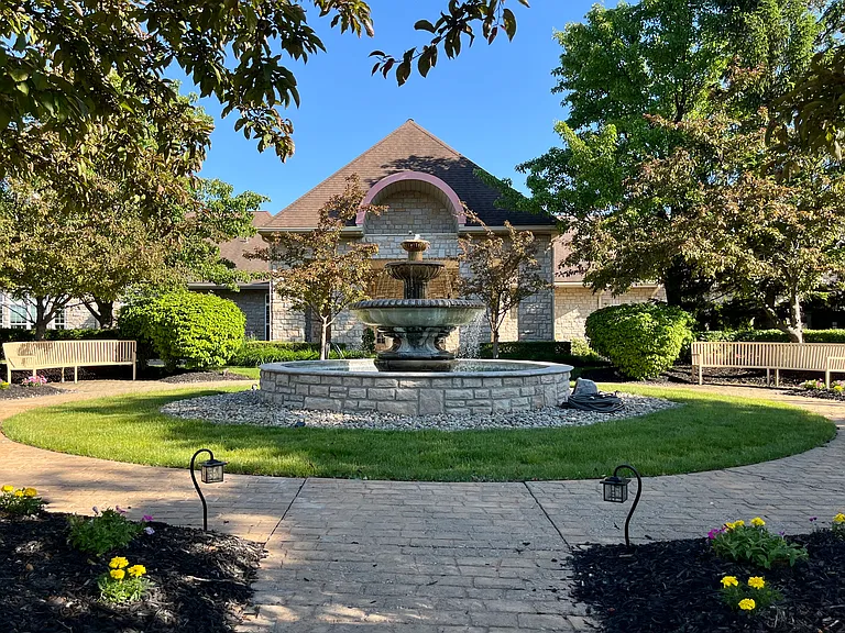 Large Clubhouse with Fountain Entrance