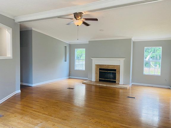 Living room with fireplace