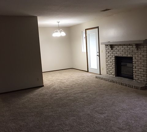 Living room and dining room