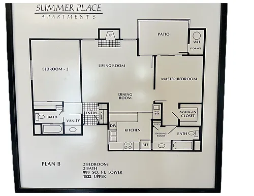 Floor plan 2Bed 2Bath Upstairs Washer Dryer