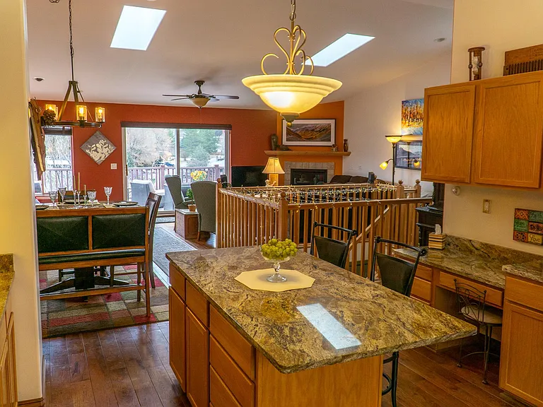 Looking from kitchen to living area