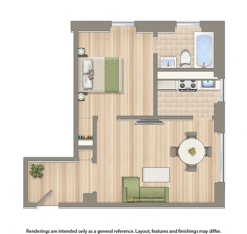 Floor plan JR. 1 Bedroom