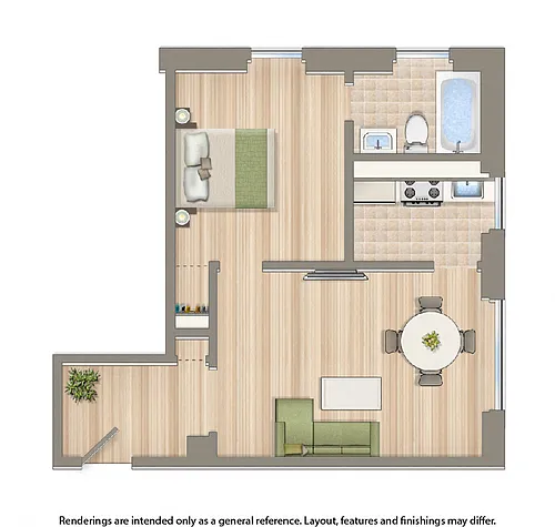 Floor plan JR. 1 Bedroom