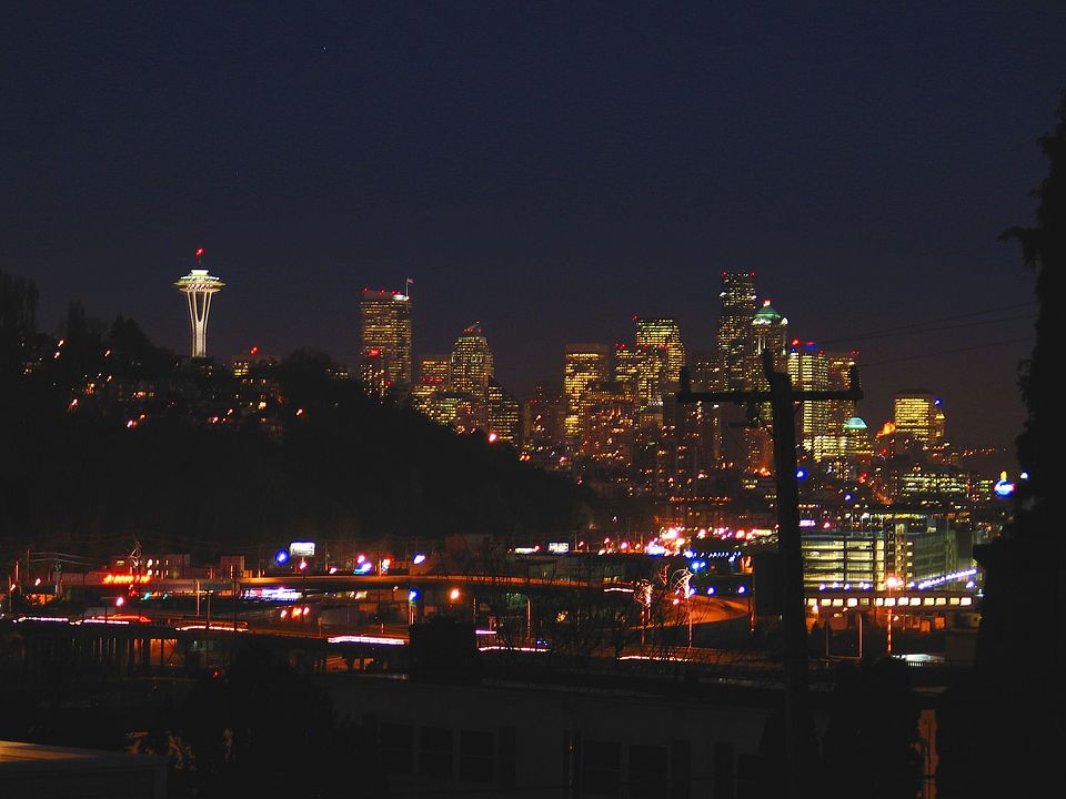 City night view from living room.