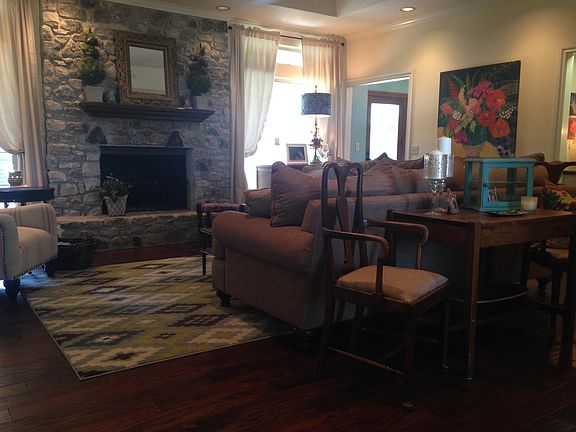 charming stone fireplace