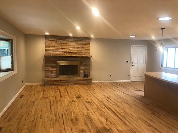 Gas log fireplace on main floor