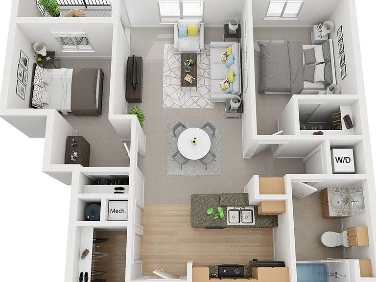 2x1 floor plan The Byron at Crescent Village