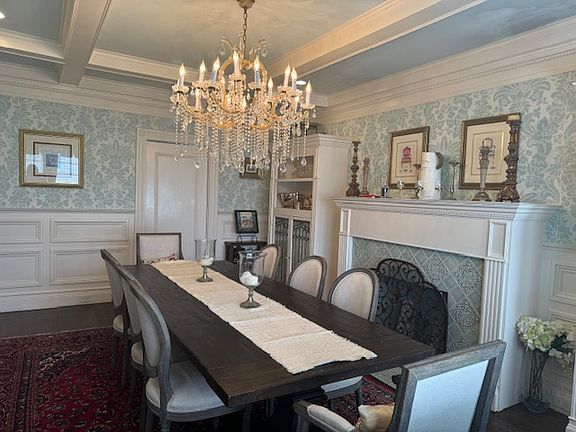 Formal Dining Room with Swing door to kitchen