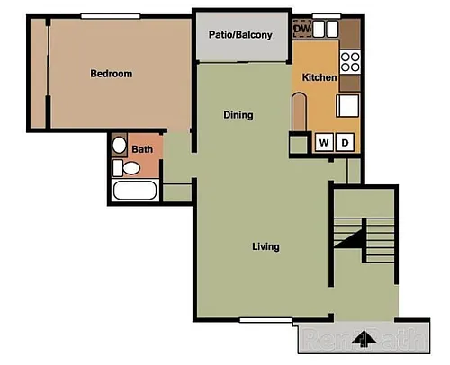 Floor plan 1 Bedroom - 1 Bath