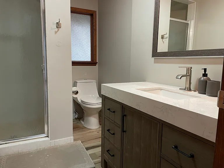 Lower level bathroom off of the bedroom on this level