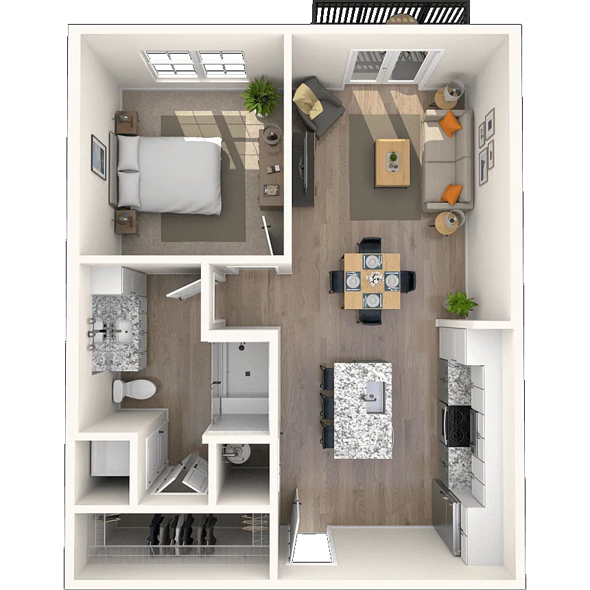 Floor plan Traditional 1x1 720-950 SF-FP