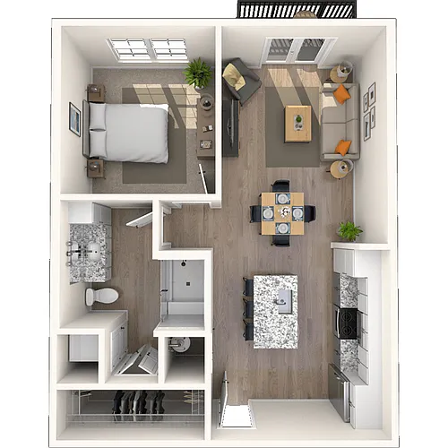 Floor plan Traditional 1x1 720-950 SF-FP