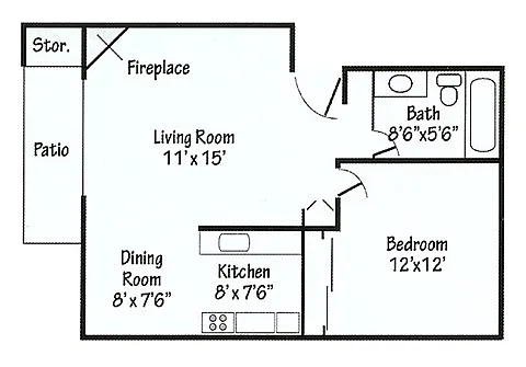 Floor plan 1 Bedroom