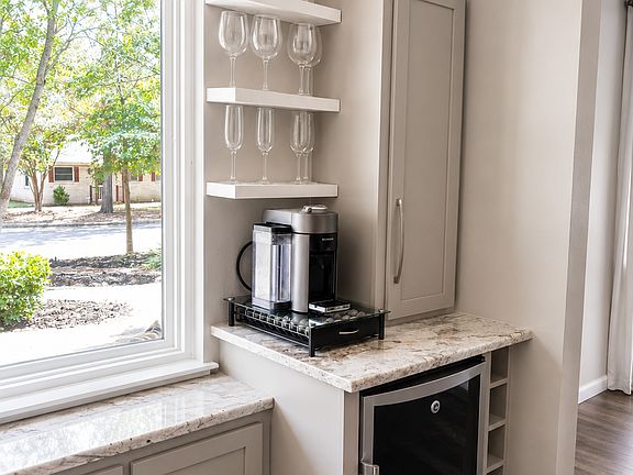 Open Kitchen with GE appliances - Gas Range, coffee/wine bar, pantry