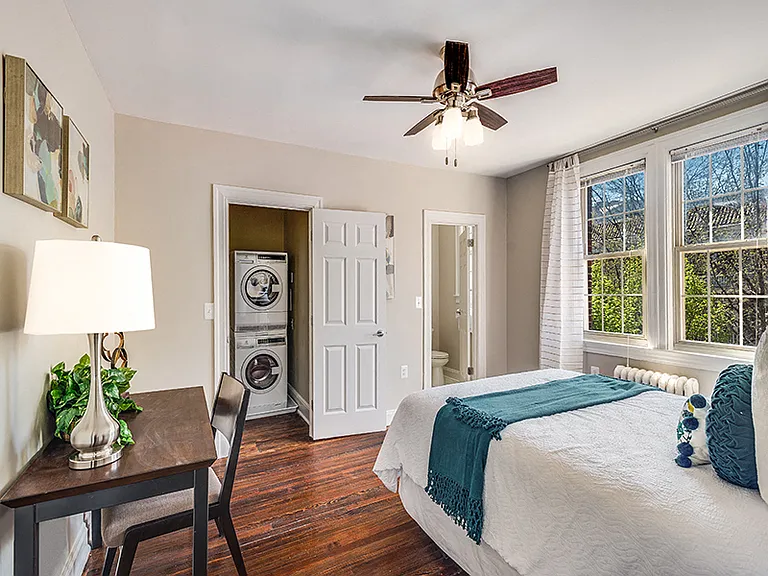 One-bedroom bedroom (staged)