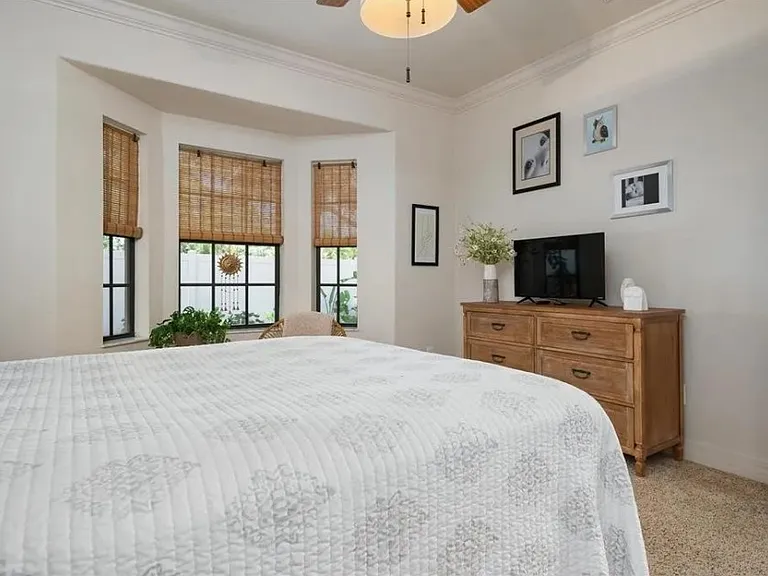 Master bedroom with views of back garden