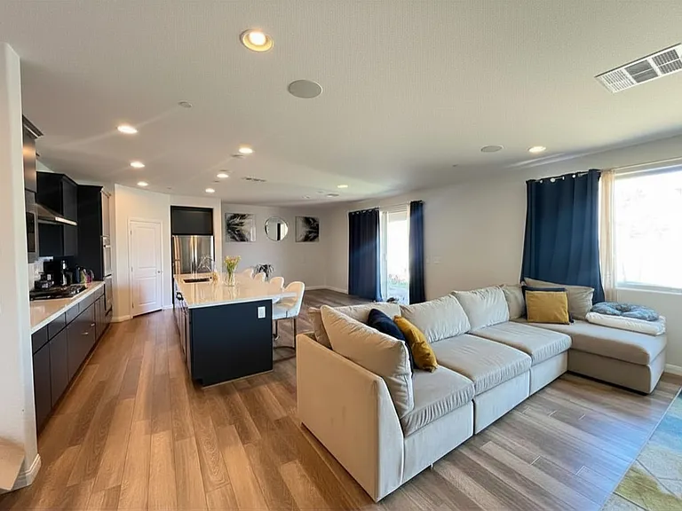 Living room and kitchen