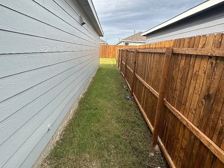 side view of backyard