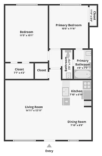Floor plan 2BR Upstairs