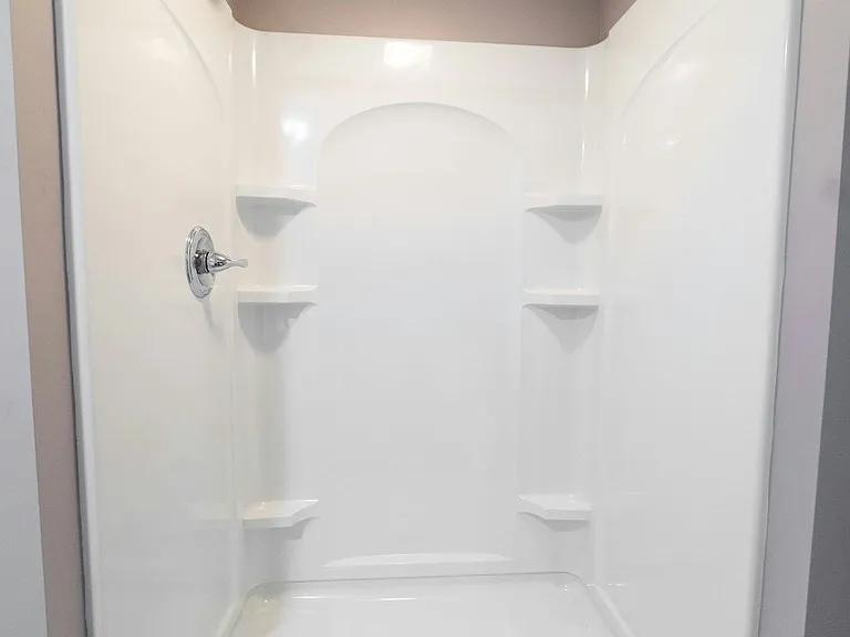 Newly finished bathroom with spacious counter space!