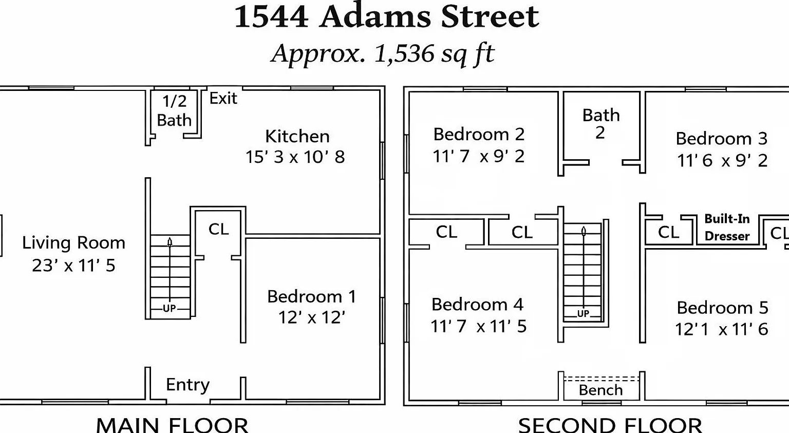 1544 Adams (5 BR) - Tallard Apartments — Photo 2