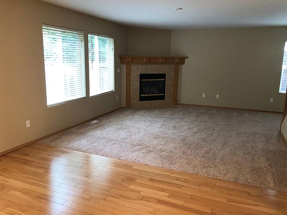 Spacious great room with cozy gas fireplace.