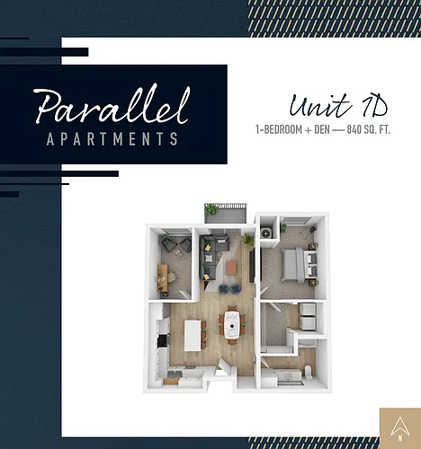 Floor plan 1D - 1+Den