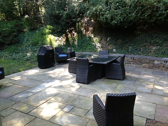 Large patio with furniture