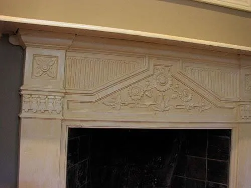 Detail of decorative fireplace surround