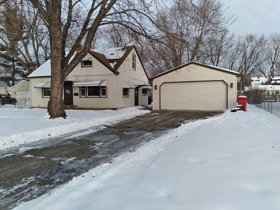 Front of the house. Oversized two-car garage.