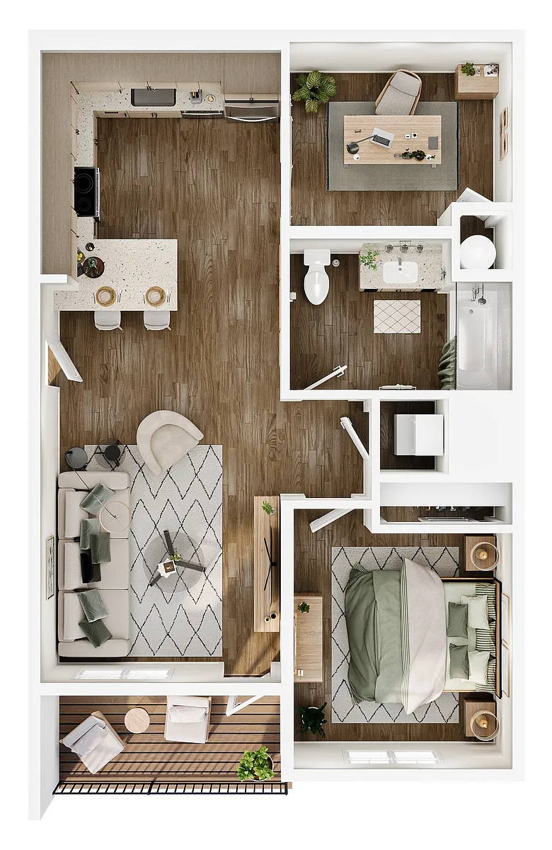 Floor plan 1x1 Den