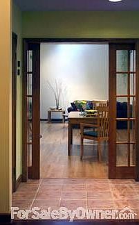 Living room from above
						:
						Newly refinished hardwood floors in the main living spaces