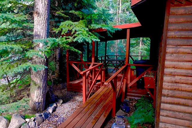 Front porch with plenty of seating over looks river