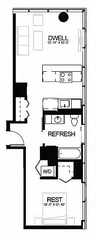 Floor plan Junior (Studio) 1 Bed