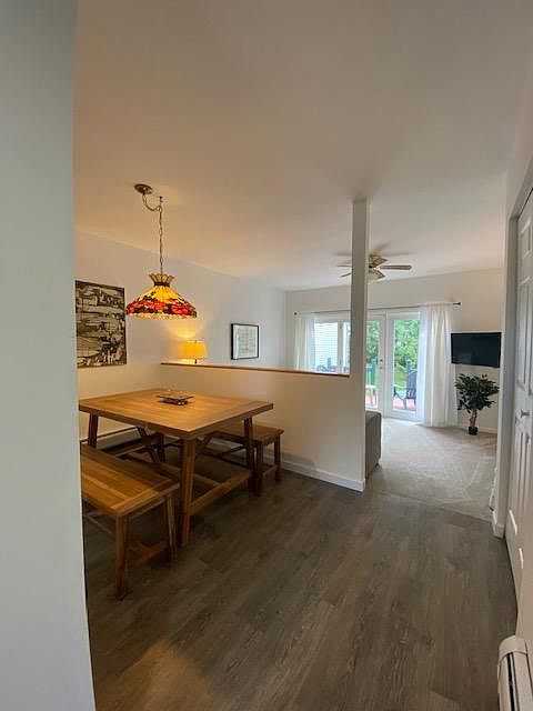 Dining area, living room.