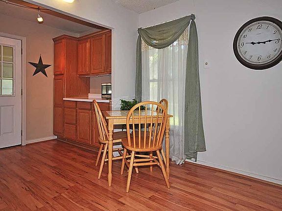 Dining area with bright window.