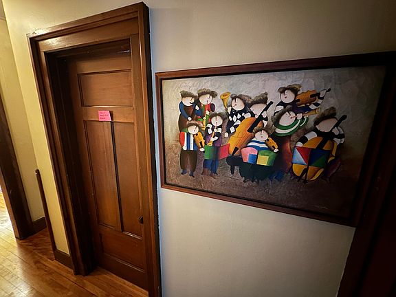 View of the door to the bedroom, from the corridor.