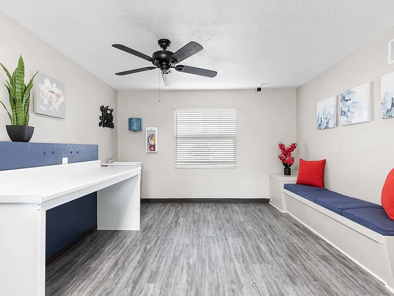 Folding Table and Seating in Laundry Center