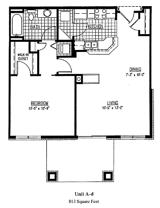 Floor plan One Bedroom A/D