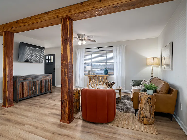 Wood Beams in Living Room