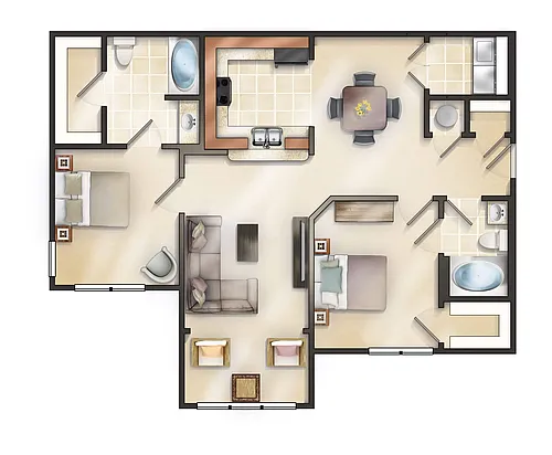 Floor plan The Oxford w/Sunroom