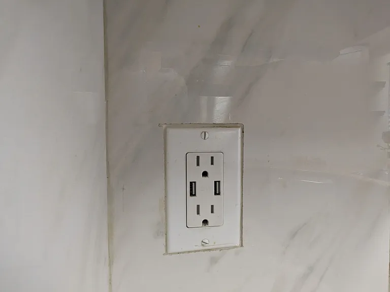 Plenty of electic points in kitchen for appliances.