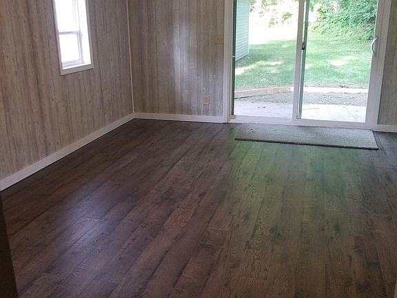 Living room faces back yard