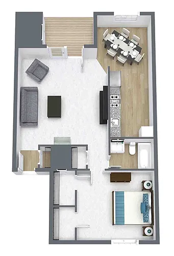 Floor plan 1 Bedroom 1 Bath