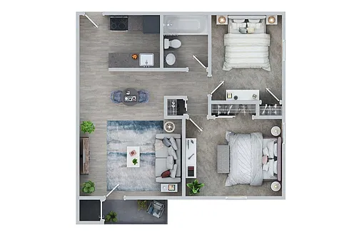 Floor plan Two Bedroom - Renovated