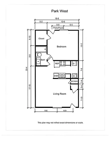 Floor plan 1 Bedroom 1 Bath