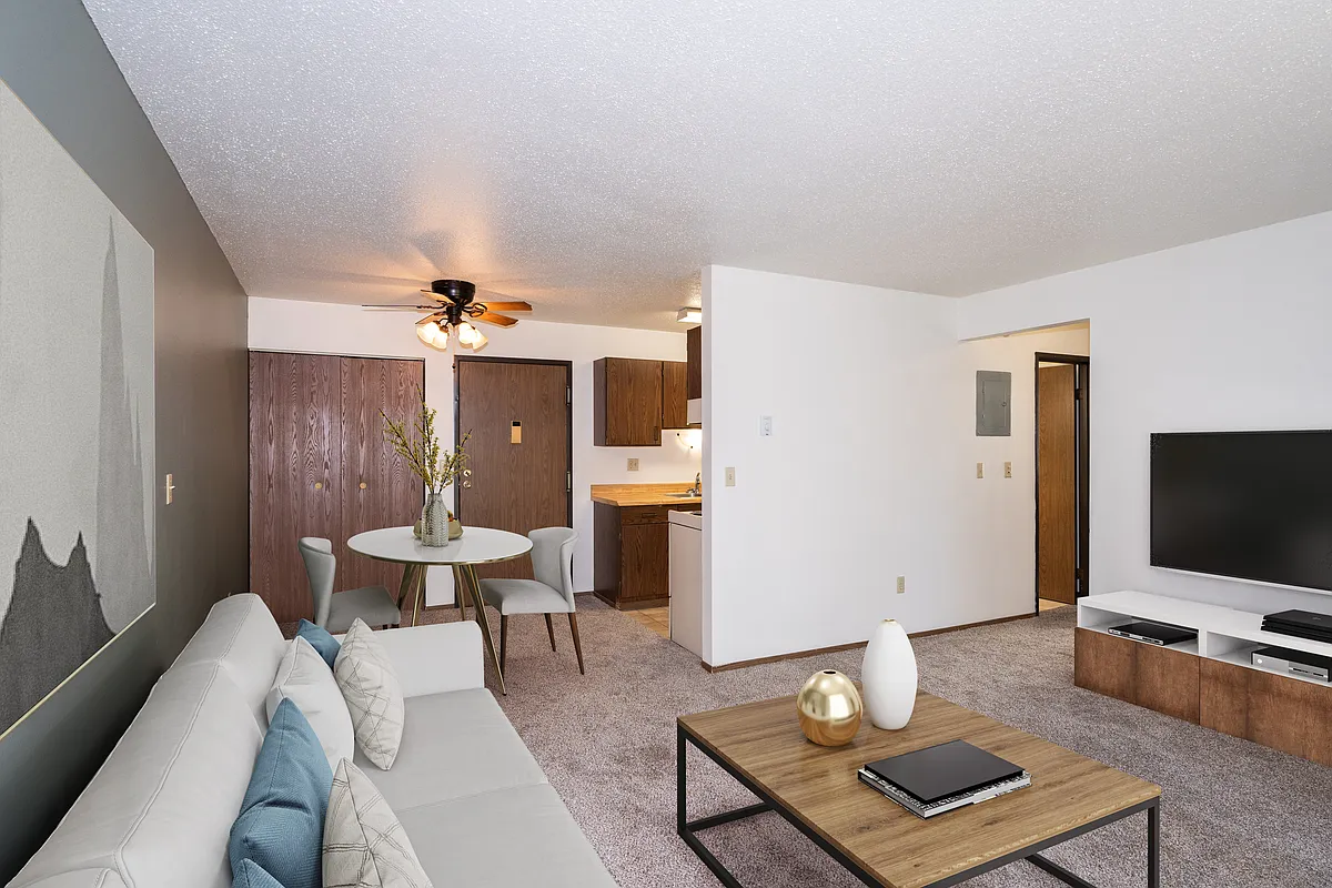 Fargo, ND Pacific Park 2 Apartments | 21B | Living - Pacific Park II