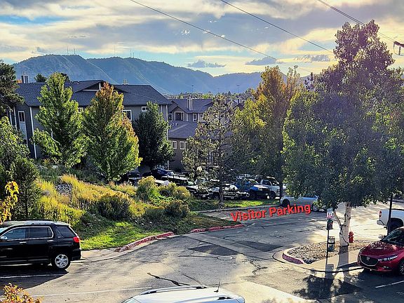 Reserved and guest parking view from balcony