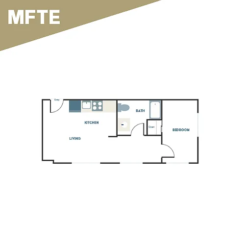 Floor plan 1x1 - C19 - Affordable